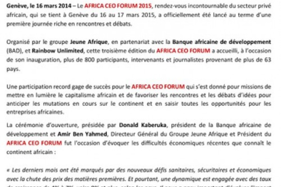 FORUM AFRICA CEO 2015