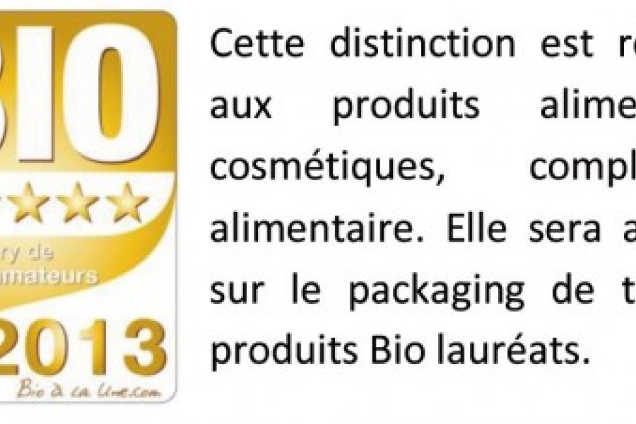 Marques bio : élection du « Meilleur Produit Bio 2013 » 